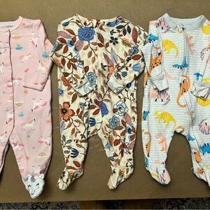 Old Navy Pink and Cream Footies One Pieces